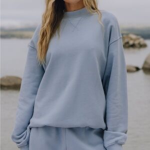 Daily Drills Oversized Heavyweight Vintage Crew Sweatshirt, Mist